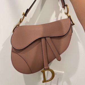 Dior Saddle Bag in Blush Grained Calfskin